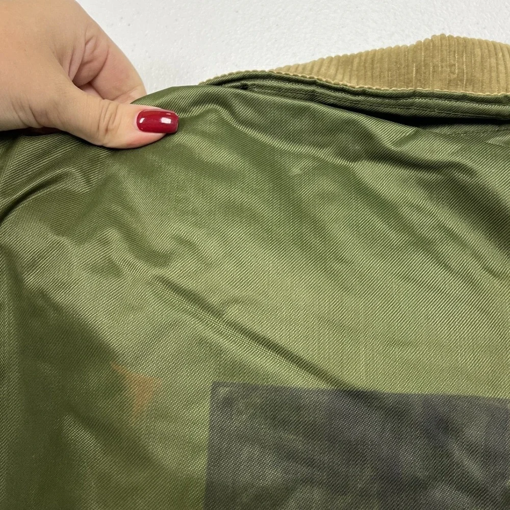 US Military Cold Weather Jacket Mens Medium Green Impermeable Deck Coat E2